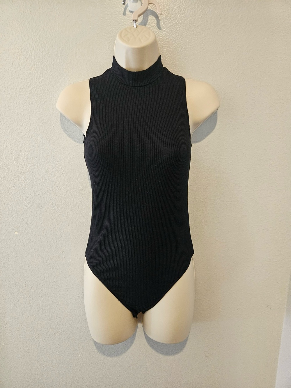 Hollister Black Ribbed Simple Bodysuit